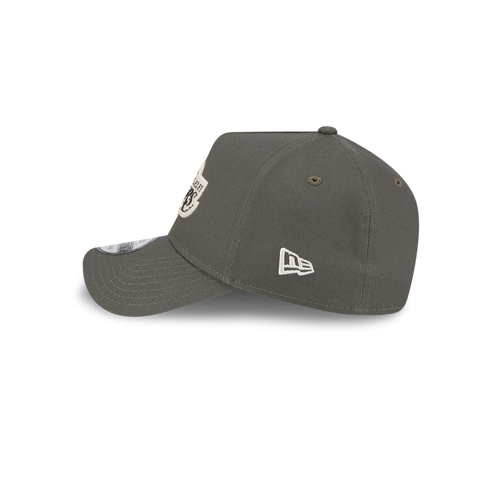 LA Lakers Hat - Moss Canvas Chainstitch 9Forty A-Frame NBA Snapback Cap - New Era